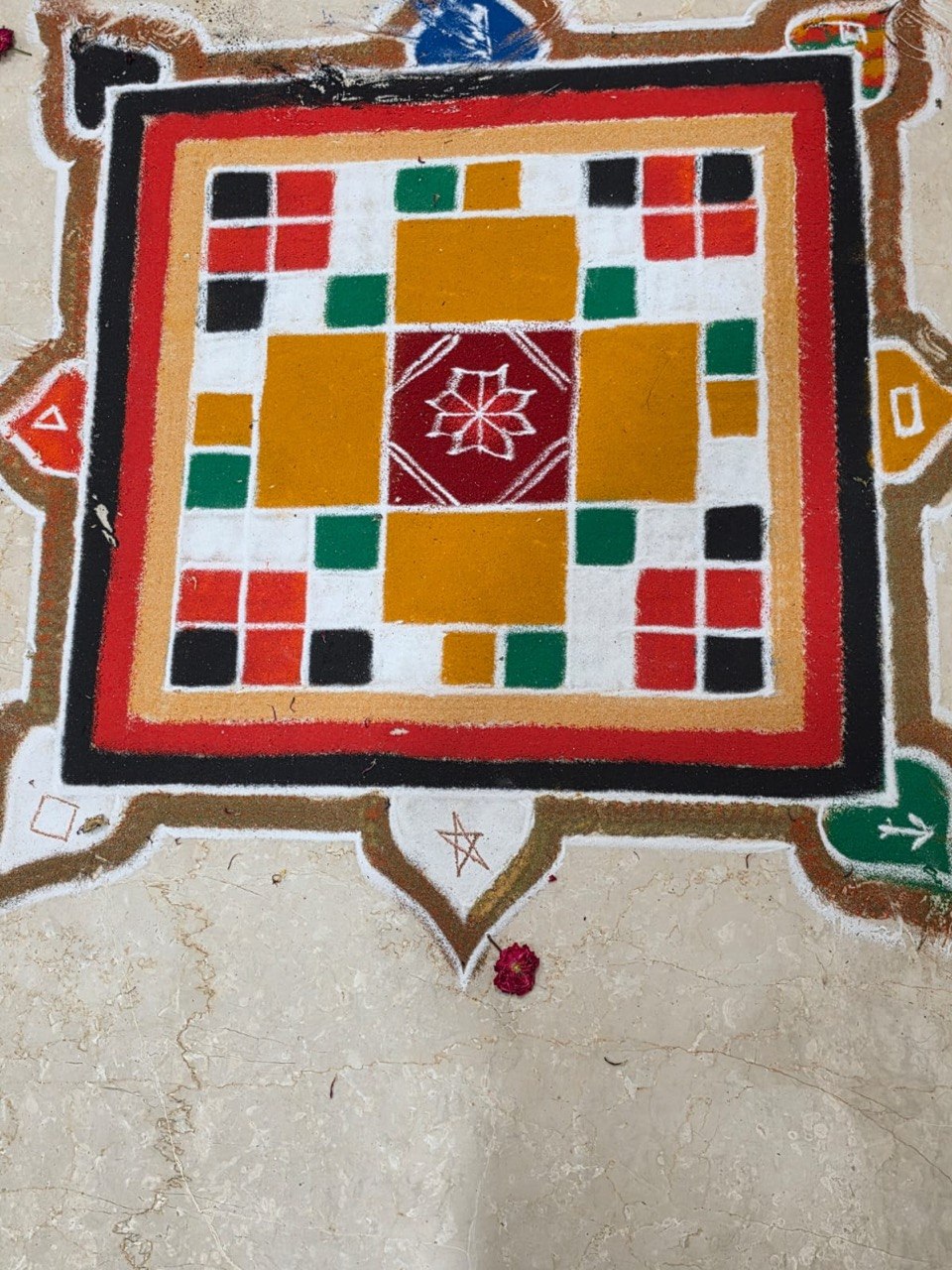 A second vastu yantra drawn in coloured powder